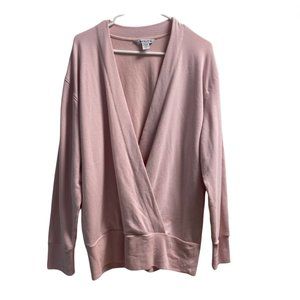Athleta Orchid Pink Purana V-Neck Wrap Balletcore Sweater